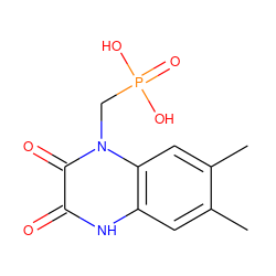 Cc1cc2[nH]c(=O)c(=O)n(CP(=O)(O)O)c2cc1C ZINC000026719914