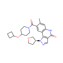 Cc1cc2[nH]c(=O)c3cnn([C@H]4CCOC4)c3c2cc1C(=O)N1CCC(OC2CCC2)CC1 ZINC000261164054