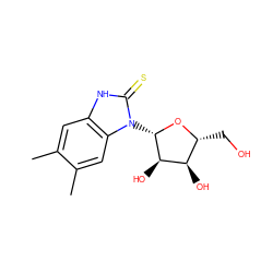 Cc1cc2[nH]c(=S)n([C@@H]3O[C@H](CO)[C@@H](O)[C@H]3O)c2cc1C ZINC000064564508