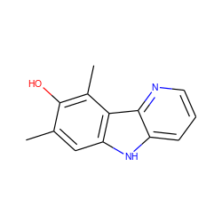 Cc1cc2[nH]c3cccnc3c2c(C)c1O ZINC000040393164