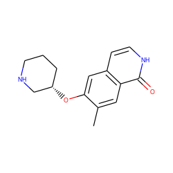 Cc1cc2c(=O)[nH]ccc2cc1O[C@H]1CCCNC1 ZINC000043169140