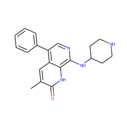 Cc1cc2c(-c3ccccc3)cnc(NC3CCNCC3)c2[nH]c1=O ZINC000473136181