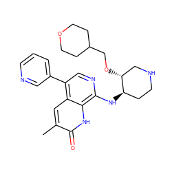 Cc1cc2c(-c3cccnc3)cnc(N[C@@H]3CCNC[C@H]3OCC3CCOCC3)c2[nH]c1=O ZINC000473090873