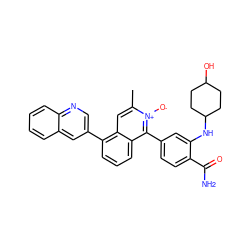 Cc1cc2c(-c3cnc4ccccc4c3)cccc2c(-c2ccc(C(N)=O)c(NC3CCC(O)CC3)c2)[n+]1[O-] ZINC000145618964