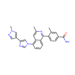 Cc1cc2c(-n3cnc(-c4cnn(C)c4)c3)cccc2c(-c2ccc(C(N)=O)cc2C)n1 ZINC000145457780