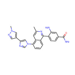 Cc1cc2c(-n3cnc(-c4cnn(C)c4)c3)cccc2c(-c2ccc(C(N)=O)cc2N)n1 ZINC000145494617