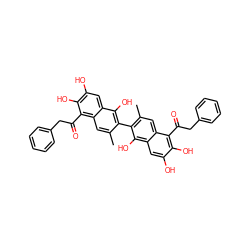 Cc1cc2c(C(=O)Cc3ccccc3)c(O)c(O)cc2c(O)c1-c1c(C)cc2c(C(=O)Cc3ccccc3)c(O)c(O)cc2c1O ZINC000059155718