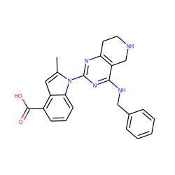 Cc1cc2c(C(=O)O)cccc2n1-c1nc2c(c(NCc3ccccc3)n1)CNCC2 ZINC000142245517