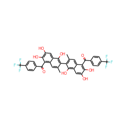 Cc1cc2c(C(=O)c3ccc(C(F)(F)F)cc3)c(O)c(O)cc2c(O)c1-c1c(C)cc2c(C(=O)c3ccc(C(F)(F)F)cc3)c(O)c(O)cc2c1O ZINC000164008635