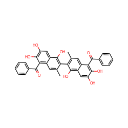 Cc1cc2c(C(=O)c3ccccc3)c(O)c(O)cc2c(O)c1-c1c(C)cc2c(C(=O)c3ccccc3)c(O)c(O)cc2c1O ZINC000059278350