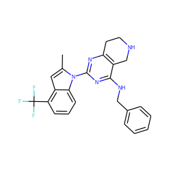 Cc1cc2c(C(F)(F)F)cccc2n1-c1nc2c(c(NCc3ccccc3)n1)CNCC2 ZINC000142296618