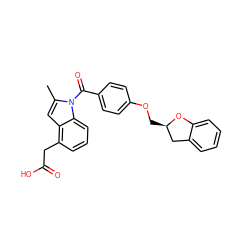 Cc1cc2c(CC(=O)O)cccc2n1C(=O)c1ccc(OC[C@@H]2Cc3ccccc3O2)cc1 ZINC000028369615