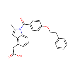 Cc1cc2c(CC(=O)O)cccc2n1C(=O)c1ccc(OCCc2ccccc2)cc1 ZINC000000603012