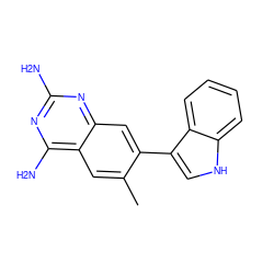 Cc1cc2c(N)nc(N)nc2cc1-c1c[nH]c2ccccc12 ZINC000141486501