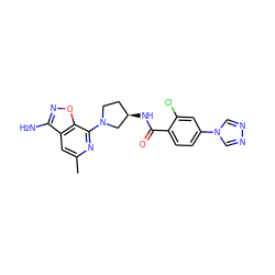 Cc1cc2c(N)noc2c(N2CC[C@@H](NC(=O)c3ccc(-n4cnnc4)cc3Cl)C2)n1 ZINC001772609366