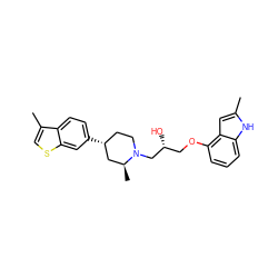 Cc1cc2c(OC[C@@H](O)CN3CC[C@@H](c4ccc5c(C)csc5c4)C[C@@H]3C)cccc2[nH]1 ZINC000095607316