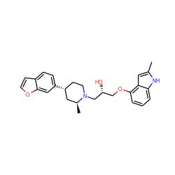 Cc1cc2c(OC[C@@H](O)CN3CC[C@@H](c4ccc5ccoc5c4)C[C@@H]3C)cccc2[nH]1 ZINC000095607295