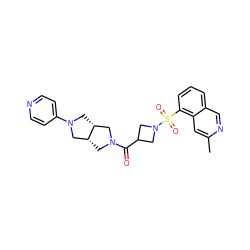 Cc1cc2c(S(=O)(=O)N3CC(C(=O)N4C[C@@H]5CN(c6ccncc6)C[C@@H]5C4)C3)cccc2cn1 ZINC000084708862