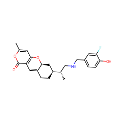 Cc1cc2c(c(=O)o1)C=C1CC[C@H]([C@@H](C)CNCc3ccc(O)c(F)c3)C[C@@H]1O2 ZINC000095553750