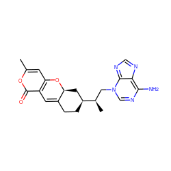 Cc1cc2c(c(=O)o1)C=C1CC[C@H]([C@H](C)Cn3cnc(N)c4ncnc3-4)C[C@@H]1O2 ZINC000040935534