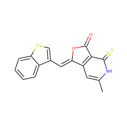 Cc1cc2c(c(=S)[nH]1)C(=O)O/C2=C\c1csc2ccccc12 ZINC000101225486