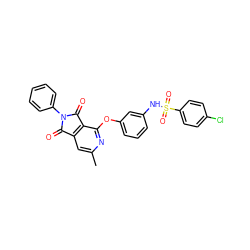 Cc1cc2c(c(Oc3cccc(NS(=O)(=O)c4ccc(Cl)cc4)c3)n1)C(=O)N(c1ccccc1)C2=O ZINC000103236946