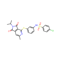 Cc1cc2c(c(Sc3cccc(NS(=O)(=O)c4ccc(Cl)cc4)c3)n1)C(=O)N(C(C)C)C2=O ZINC000103236948