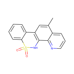 Cc1cc2c(c3ncccc13)NS(=O)(=O)c1ccccc1-2 ZINC000201609545