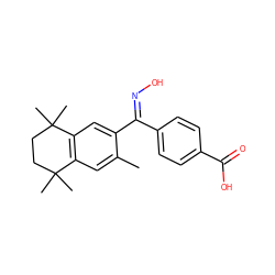 Cc1cc2c(cc1/C(=N/O)c1ccc(C(=O)O)cc1)C(C)(C)CCC2(C)C ZINC000003834061