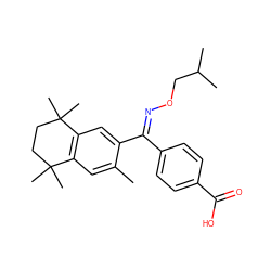 Cc1cc2c(cc1/C(=N/OCC(C)C)c1ccc(C(=O)O)cc1)C(C)(C)CCC2(C)C ZINC000027862736