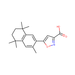 Cc1cc2c(cc1-c1cc(C(=O)O)no1)C(C)(C)CCC2(C)C ZINC000013557577