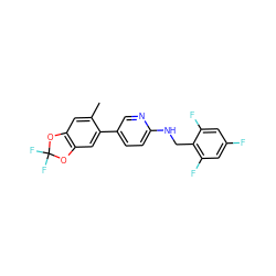 Cc1cc2c(cc1-c1ccc(NCc3c(F)cc(F)cc3F)nc1)OC(F)(F)O2 ZINC000207720866