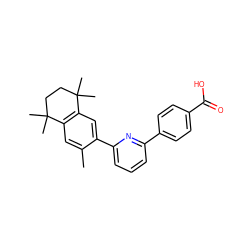 Cc1cc2c(cc1-c1cccc(-c3ccc(C(=O)O)cc3)n1)C(C)(C)CCC2(C)C ZINC000028759623