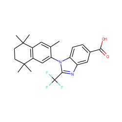 Cc1cc2c(cc1-n1c(C(F)(F)F)nc3cc(C(=O)O)ccc31)C(C)(C)CCC2(C)C ZINC000095591319