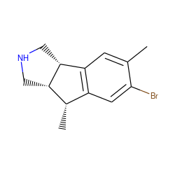 Cc1cc2c(cc1Br)[C@H](C)[C@@H]1CNC[C@H]21 ZINC000036270546