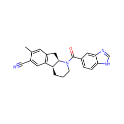 Cc1cc2c(cc1C#N)[C@@H]1CCCN(C(=O)c3ccc4[nH]cnc4c3)[C@@H]1C2 ZINC000117624832