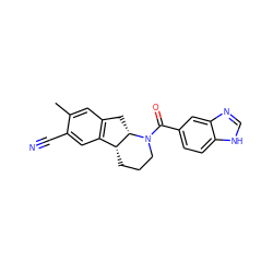 Cc1cc2c(cc1C#N)[C@H]1CCCN(C(=O)c3ccc4[nH]cnc4c3)[C@H]1C2 ZINC000068267603