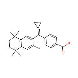 Cc1cc2c(cc1C(=C1CC1)c1ccc(C(=O)O)cc1)C(C)(C)CCC2(C)C ZINC000028758990