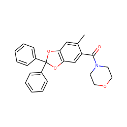 Cc1cc2c(cc1C(=O)N1CCOCC1)OC(c1ccccc1)(c1ccccc1)O2 ZINC000029054565