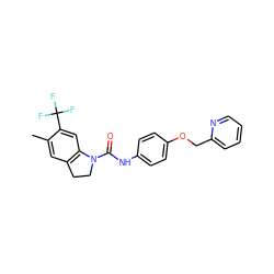 Cc1cc2c(cc1C(F)(F)F)N(C(=O)Nc1ccc(OCc3ccccn3)cc1)CC2 ZINC000001489140