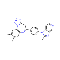 Cc1cc2c(cc1C)-n1nnnc1CC(c1ccc(-n3c(C)nc4cnccc43)cc1)=N2 ZINC000013743153