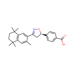 Cc1cc2c(cc1C1=NO[C@@H](c3ccc(C(=O)O)cc3)C1)C(C)(C)CCC2(C)C ZINC000028759527