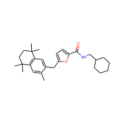 Cc1cc2c(cc1Cc1ccc(C(=O)NCC3CCCCC3)o1)C(C)(C)CCC2(C)C ZINC000013860608