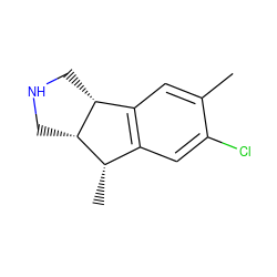 Cc1cc2c(cc1Cl)[C@H](C)[C@@H]1CNC[C@H]21 ZINC000036270538