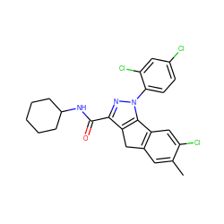 Cc1cc2c(cc1Cl)-c1c(c(C(=O)NC3CCCCC3)nn1-c1ccc(Cl)cc1Cl)C2 ZINC000035075501