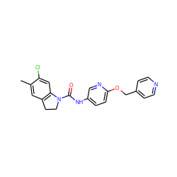 Cc1cc2c(cc1Cl)N(C(=O)Nc1ccc(OCc3ccncc3)nc1)CC2 ZINC000029545796