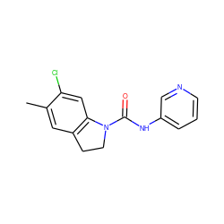 Cc1cc2c(cc1Cl)N(C(=O)Nc1cccnc1)CC2 ZINC000000006247