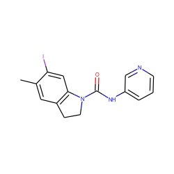 Cc1cc2c(cc1I)N(C(=O)Nc1cccnc1)CC2 ZINC000013779436