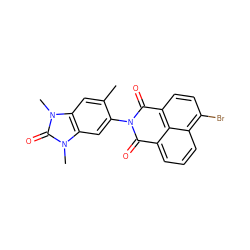 Cc1cc2c(cc1N1C(=O)c3cccc4c(Br)ccc(c34)C1=O)n(C)c(=O)n2C ZINC001772574045