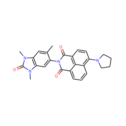 Cc1cc2c(cc1N1C(=O)c3cccc4c(N5CCCC5)ccc(c34)C1=O)n(C)c(=O)n2C ZINC001772646869